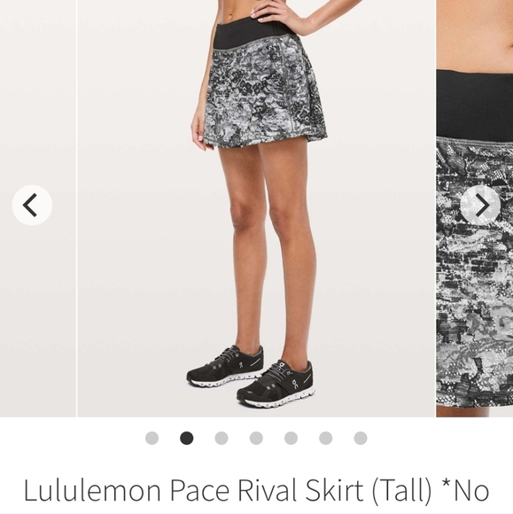 lululemon athletica Dresses & Skirts - Lululemon Pace Rival Skirt Tall Masked Lace Starlight Black Size 4 Summer Run